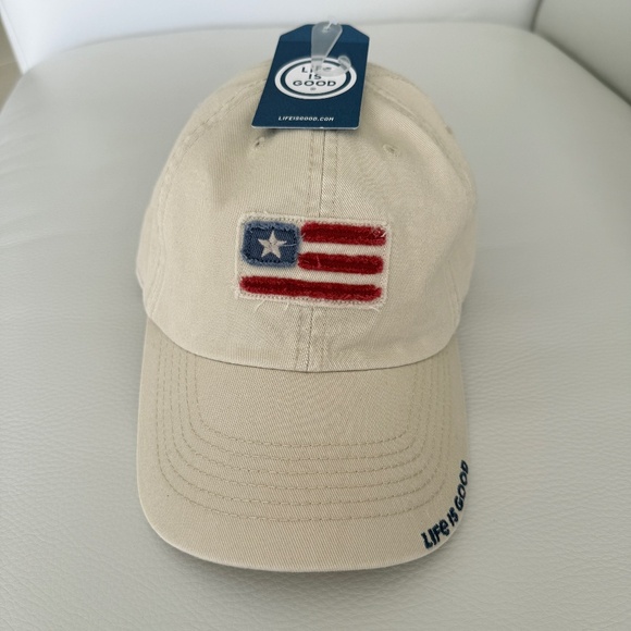 NEW Life is Good Adult Unisex American Flag Tattered Chill Cap, Adjustable, NWT - Picture 9 of 9